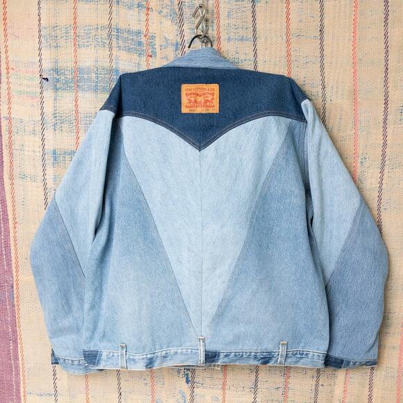 Custom Upcycled levis denim jacket , One of One Rework - Picture 2 of 7